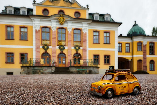 Taxi zum Schloss Belvedere, Weimar, Deutschland