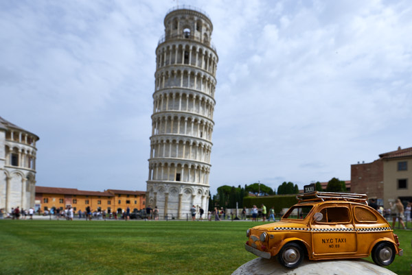 Taxi zum schiefen Turm von Pisa, Pisa, Italien